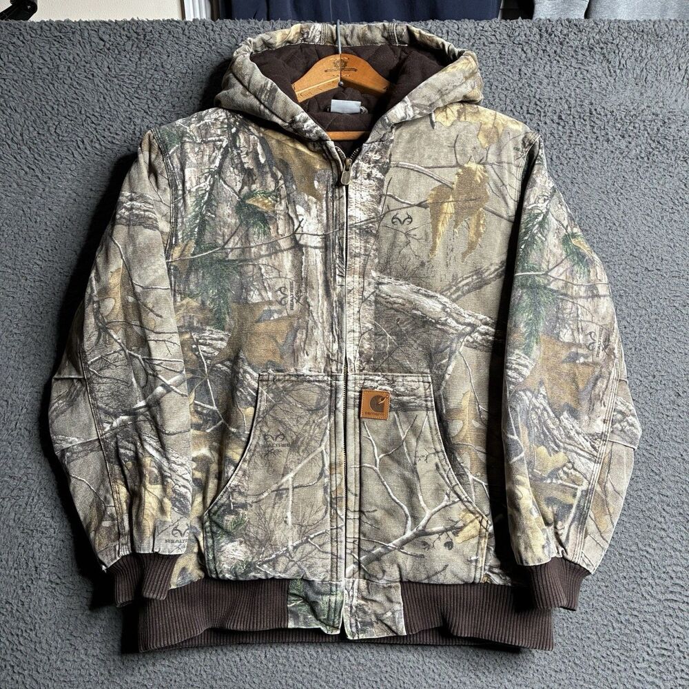 Vintage Carhartt Realtree Camo Jacket Youth L 14 /16 Quilt Lined